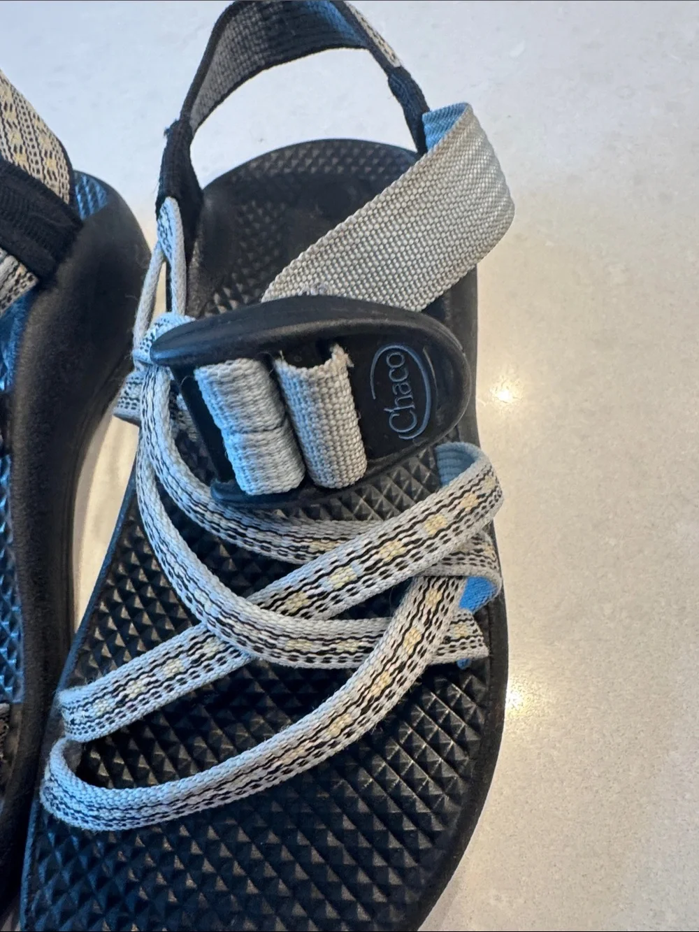Chaco Kids Black Sandals with Light Gray Straps